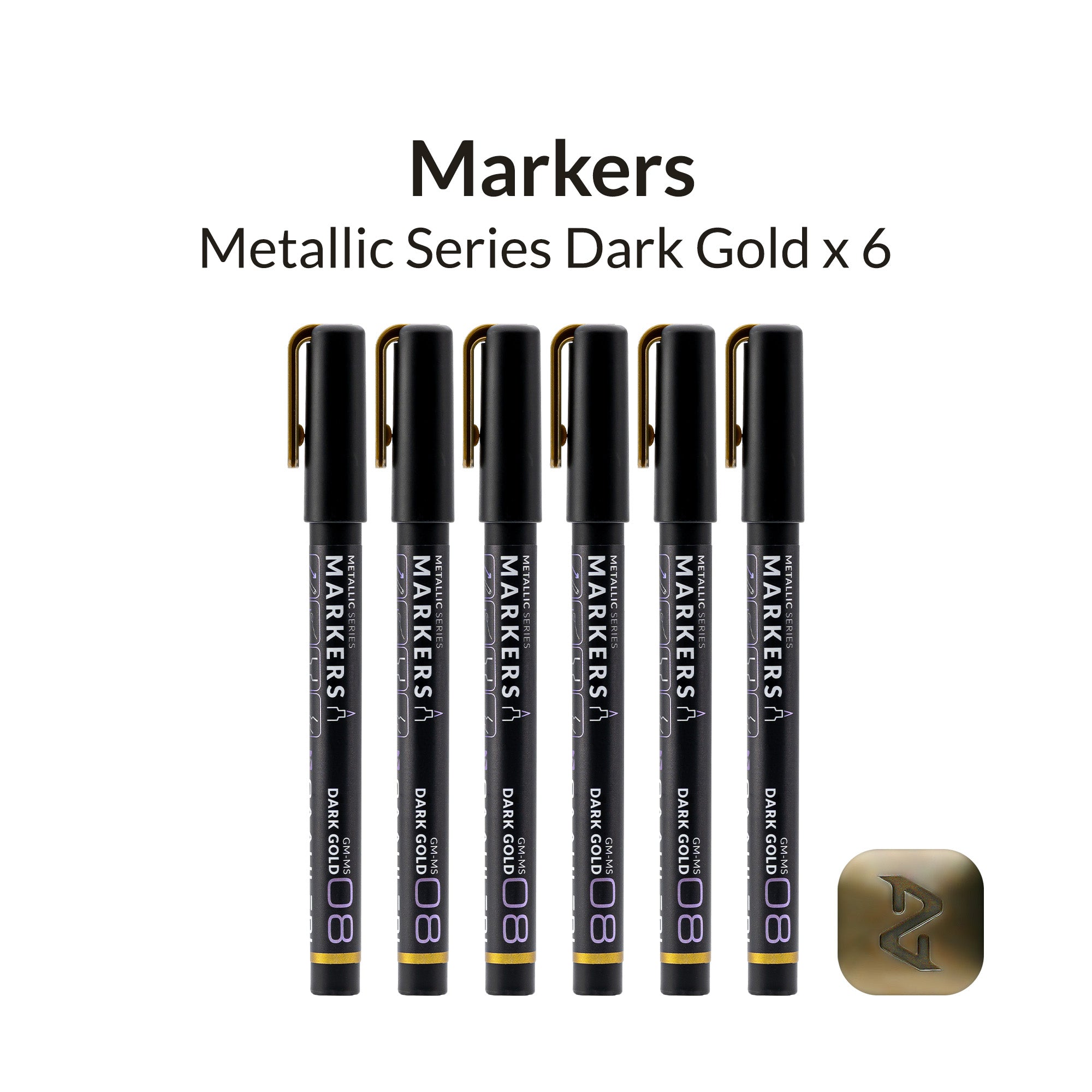 Metallic Series Markers * 6 Dark Gold