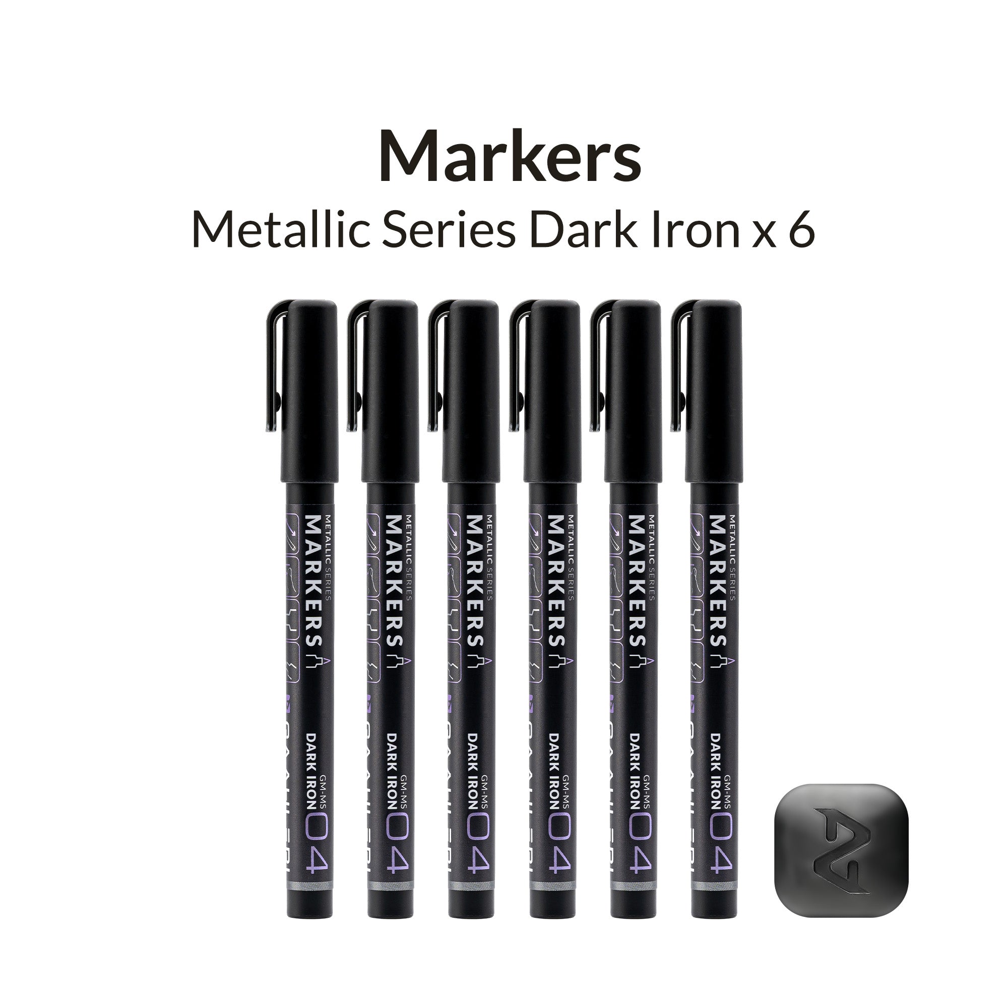 Metallic Series Markers * 6 Dark Iron