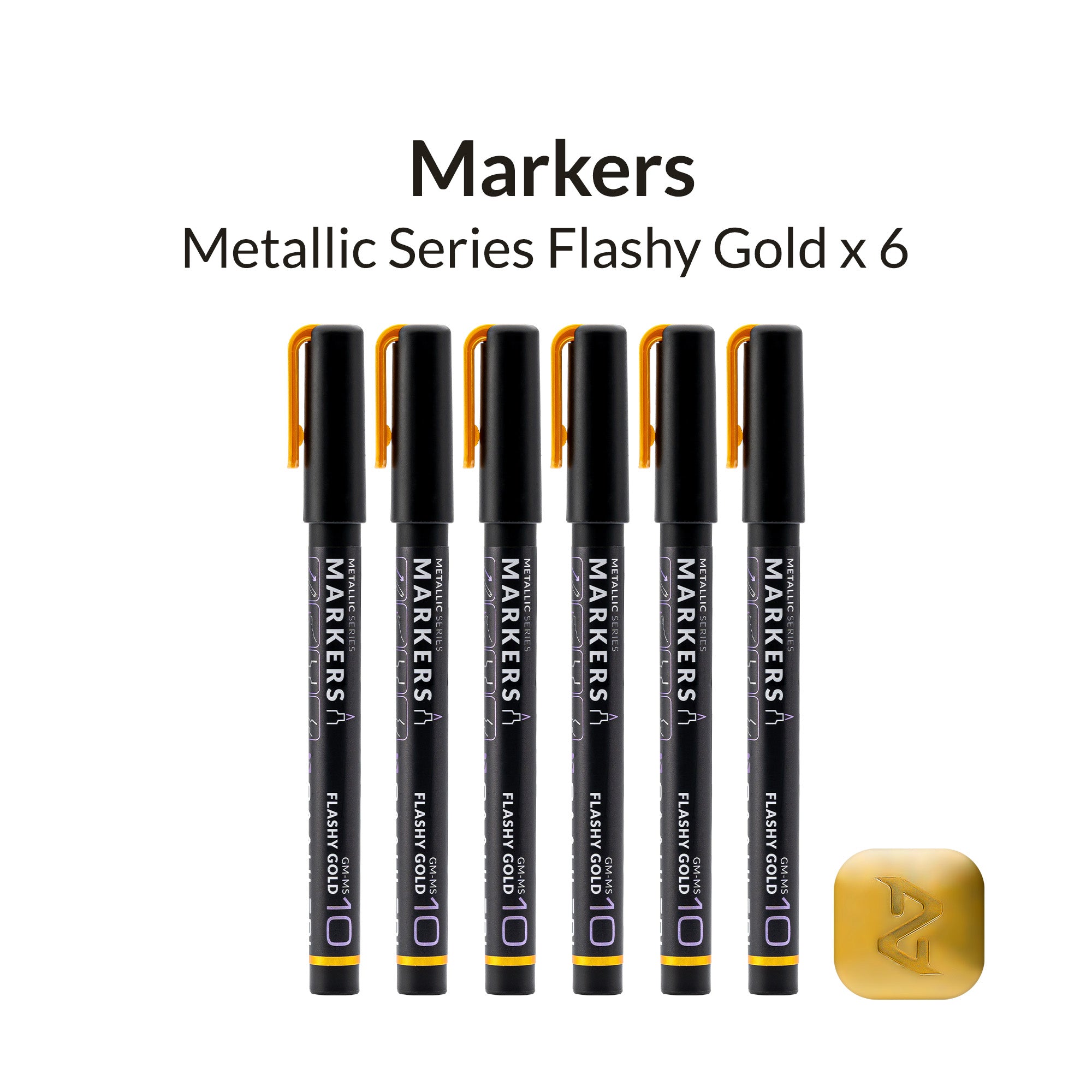 Metallic Series Markers * 6 Flashy Gold