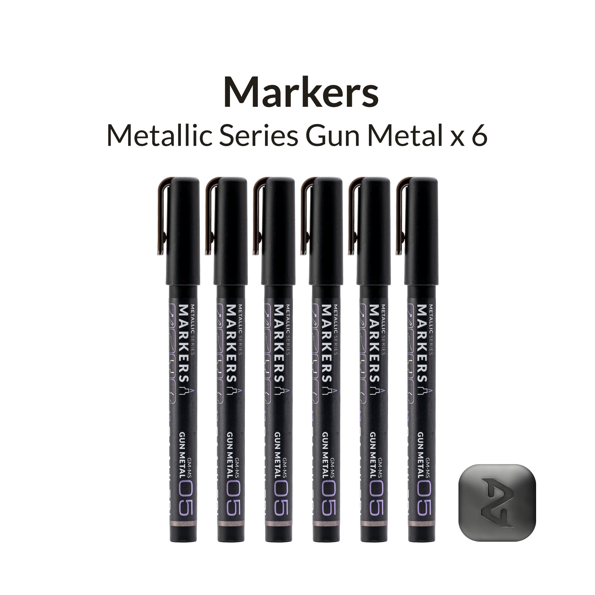 Metallic Series Markers * 6 Gun Metal