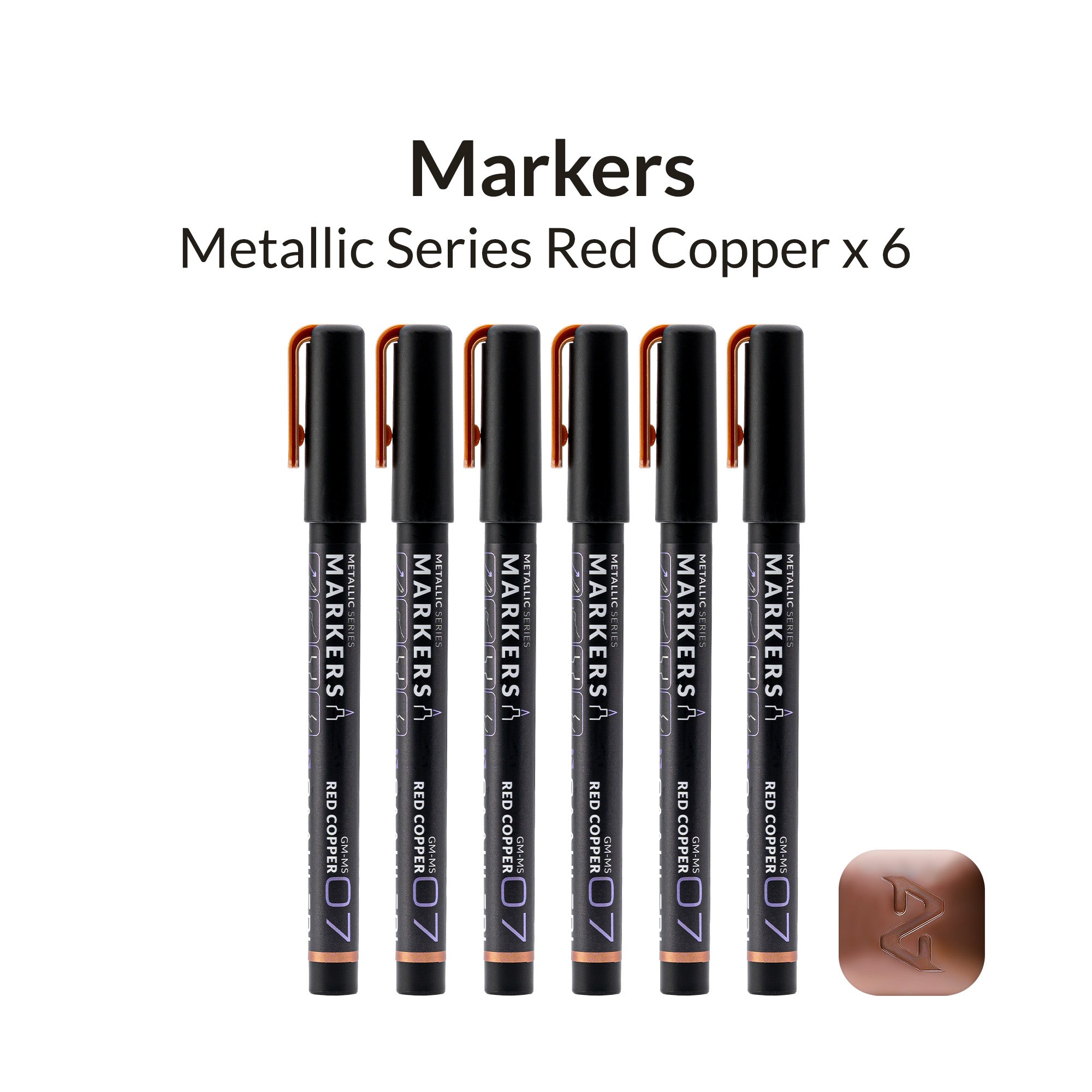 Metallic Series Markers * 6 Red Copper
