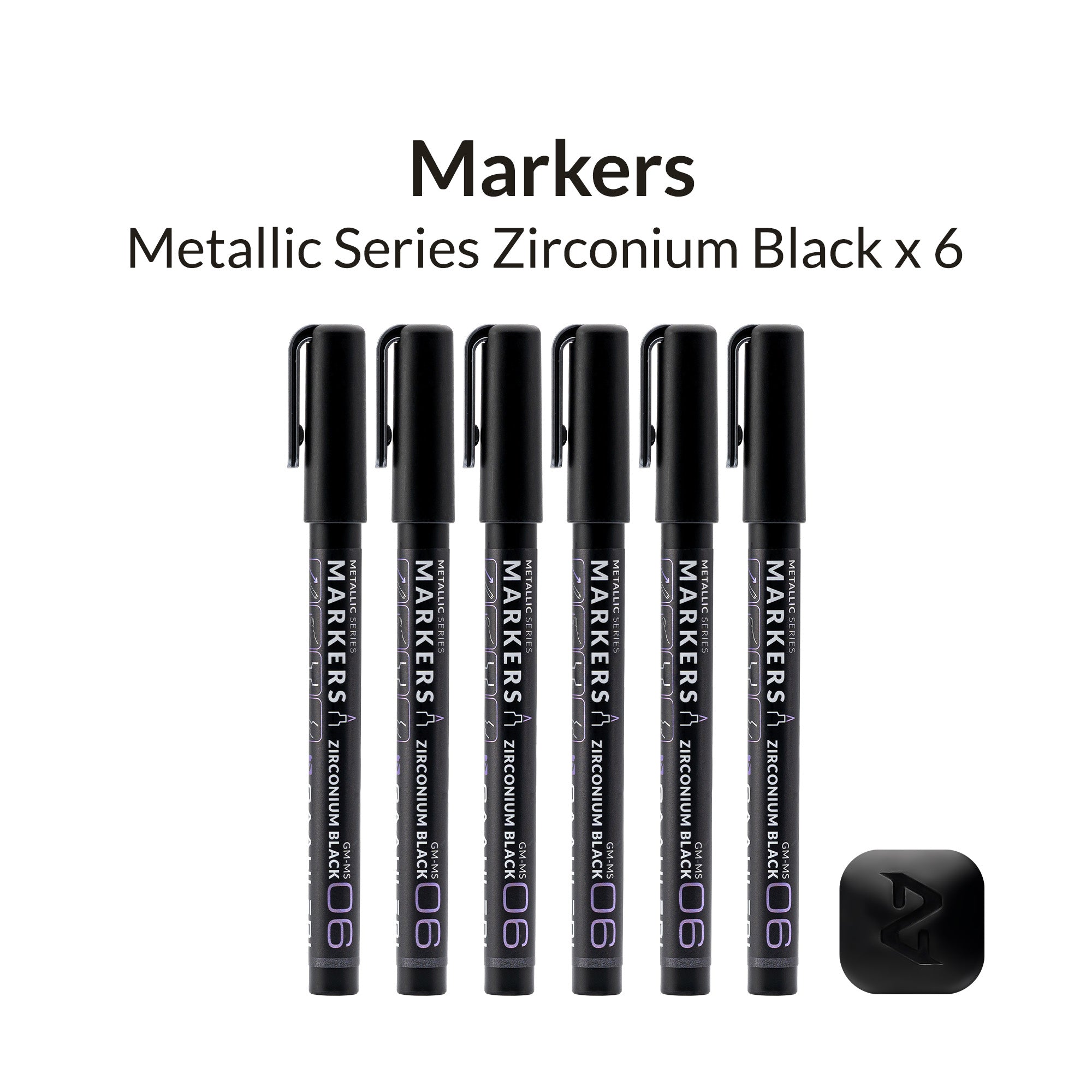Metallic Series Markers * 6 Zirconium Black
