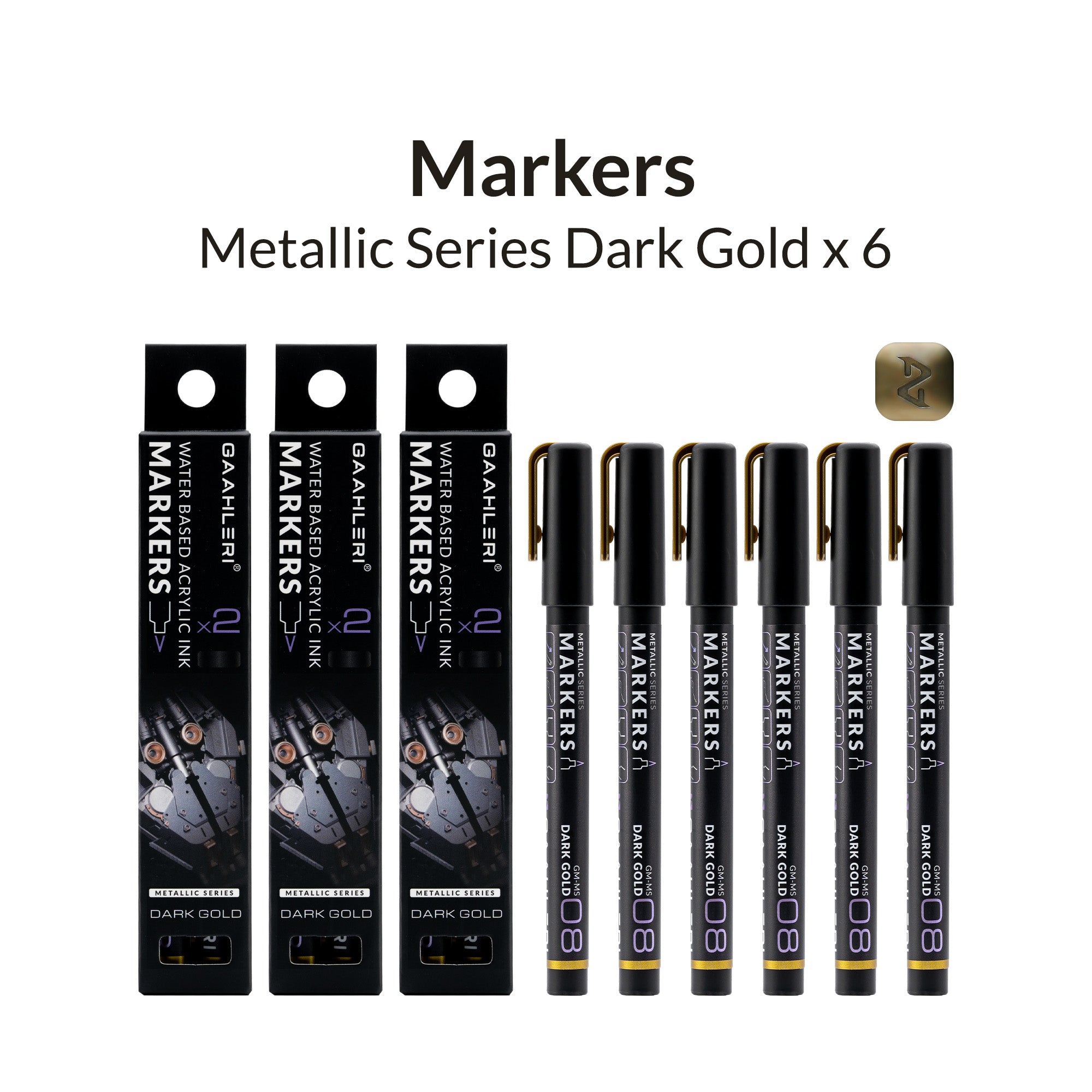 Metallic Series Markers * 6 Dark Gold