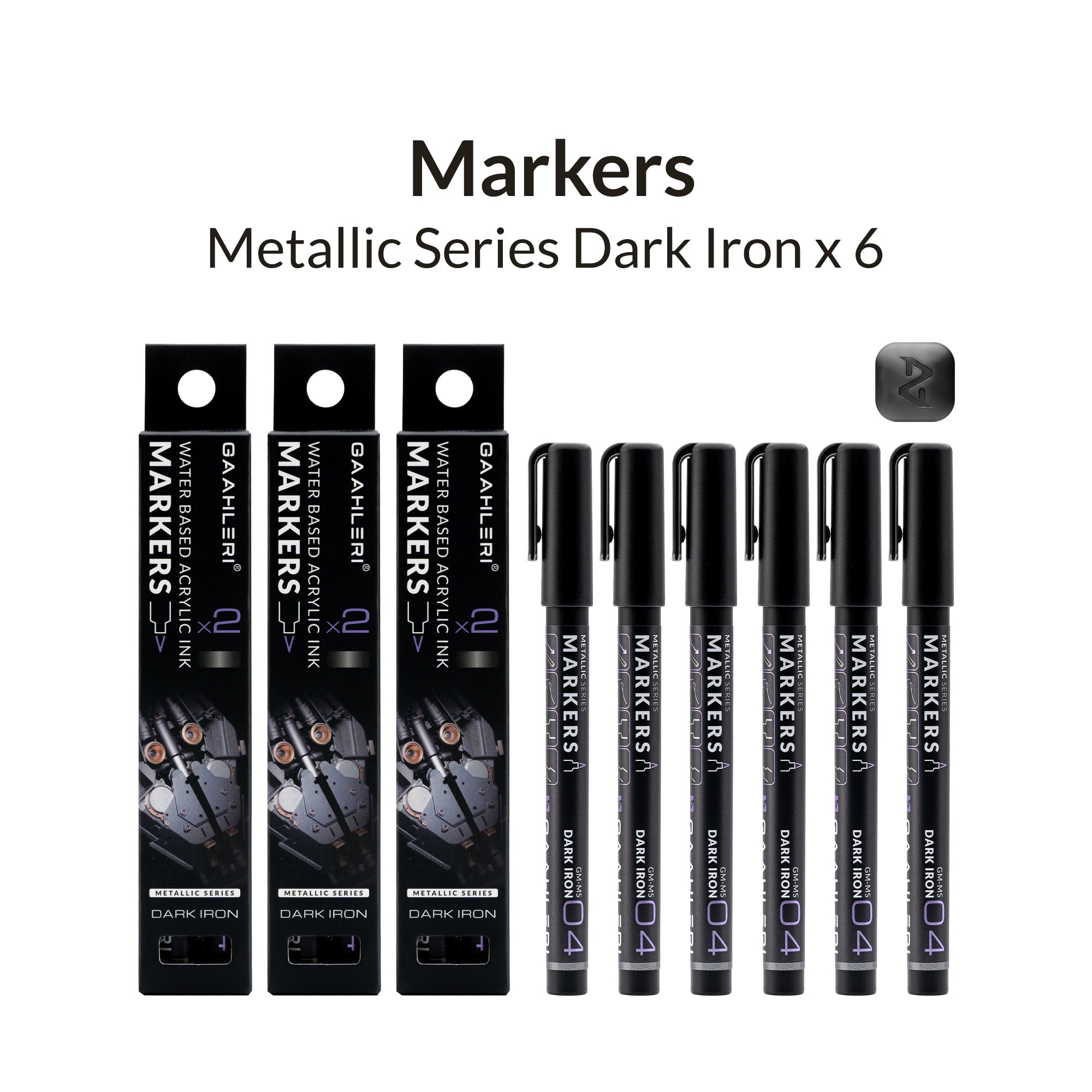 Metallic Series Markers * 6 Dark Iron