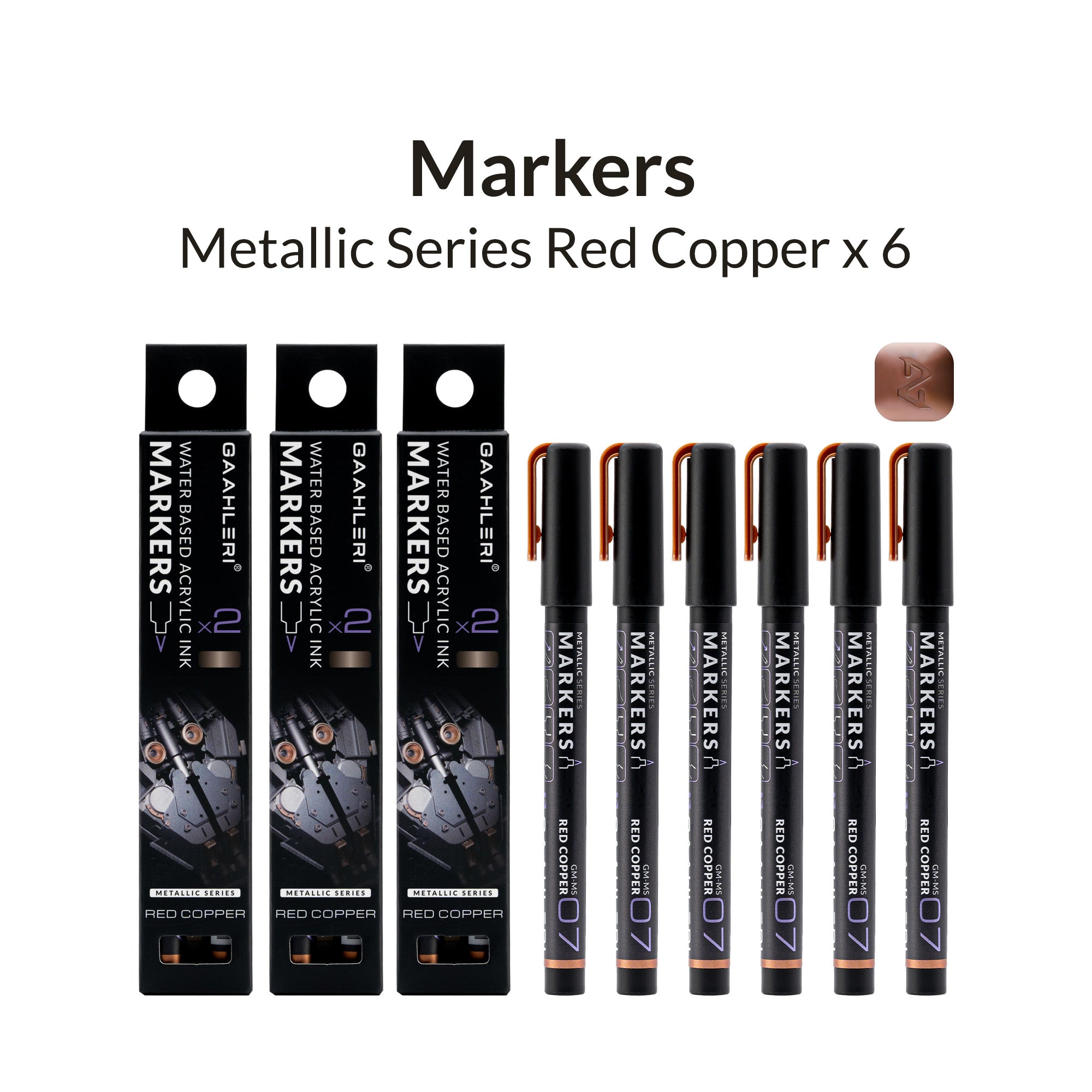 Metallic Series Markers * 6 Red Copper