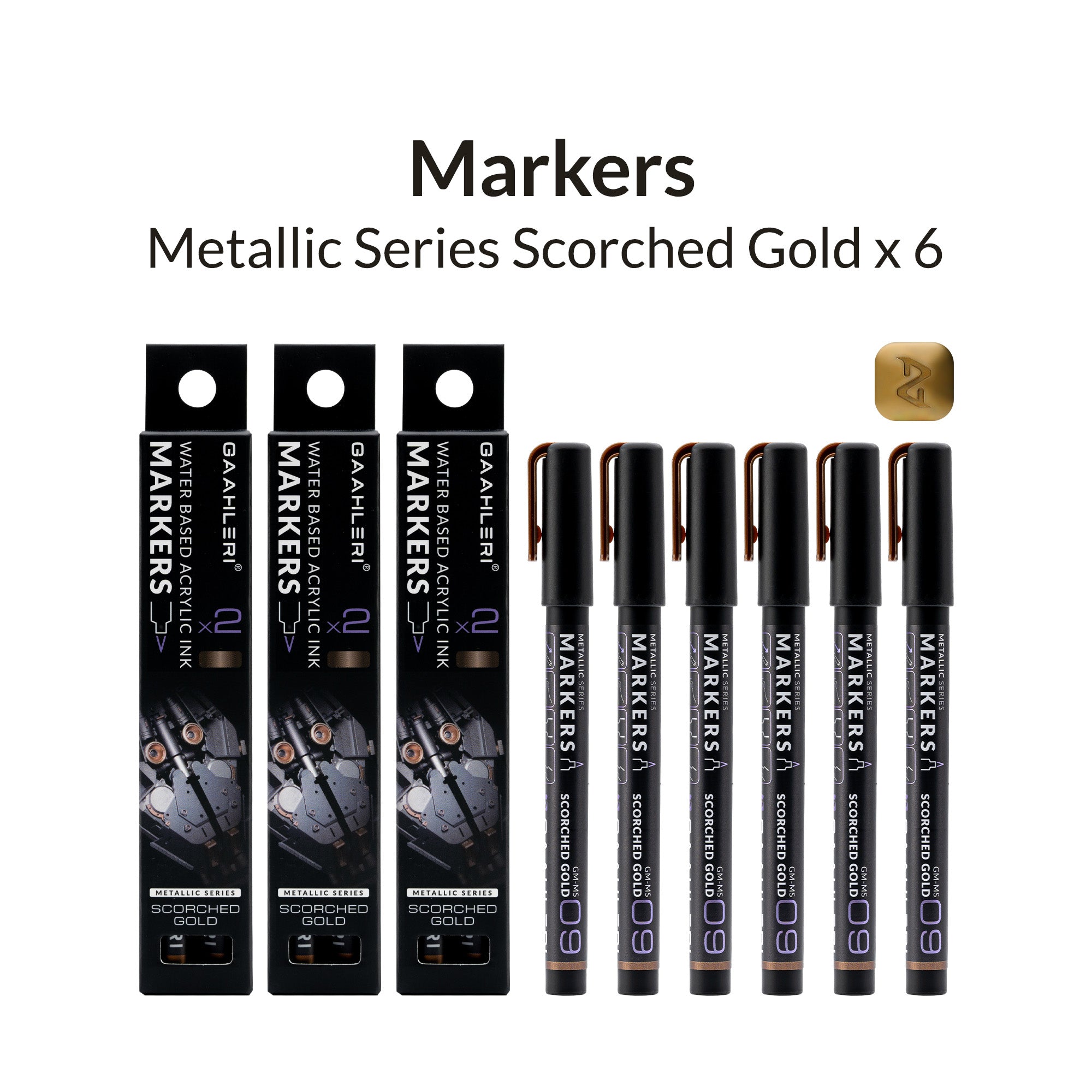 Metallic Series Markers * 6 Scorched Gold